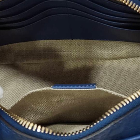 Gorgeous Gucci Microguccima Leather Messenger Bag in Blue Leather - Picture 3 of 3